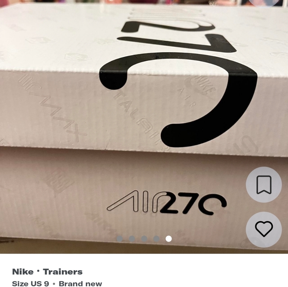 Brand New Nike Air 270 White and Black Sneakers Only tried on - Picture 5 of 5